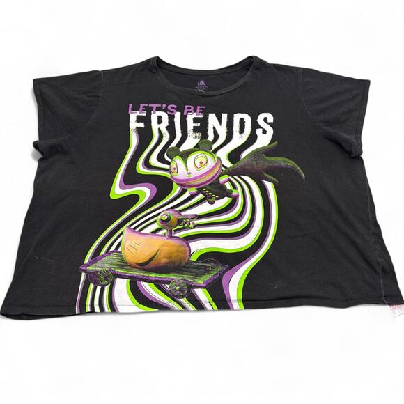 Disney Parks T Shirt Top Womens Plus Size 3X Vintage Style Big Logo Trippy Tee - Picture 1 of 12